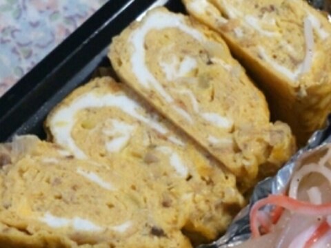 お弁当に☆ねぎサバ味噌玉子焼き